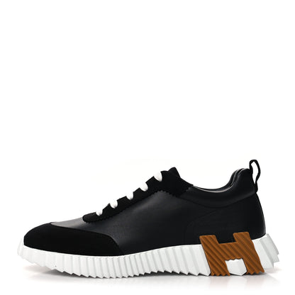 Hermes Goatskin Suede Goatskin Bouncing Sneakers 41 Black 1 of 9