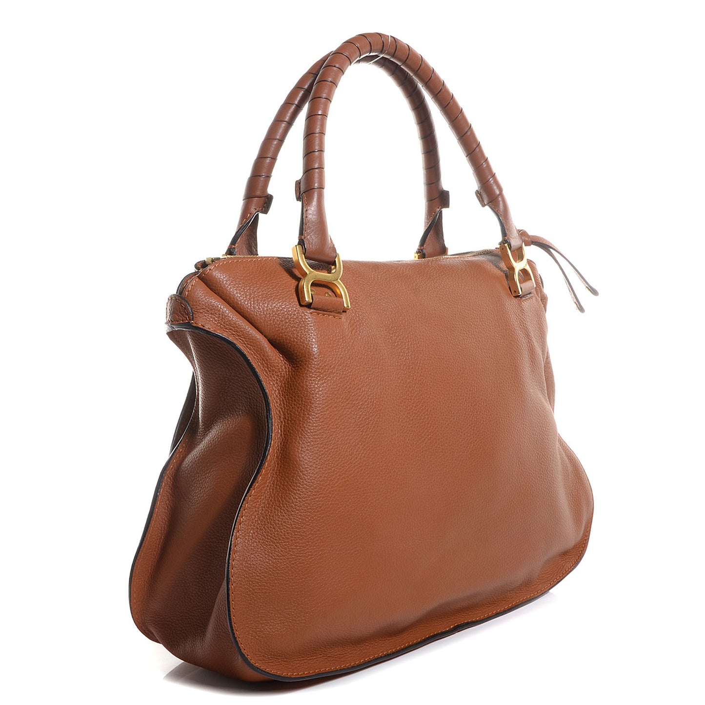 Calfskin Large Marcie Satchel Tan