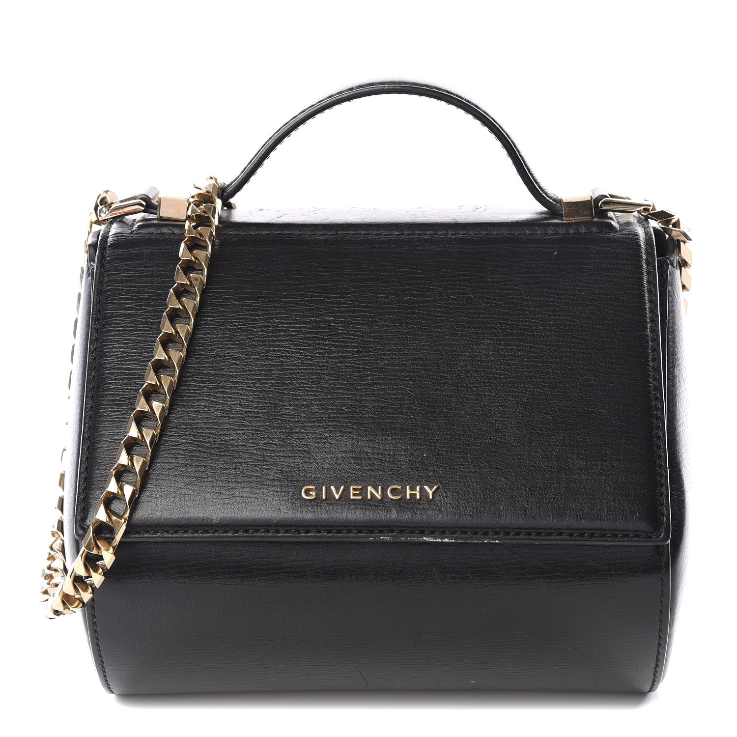 Givenchy Textured Calfskin Mini Pandora Box Chain Crossbody Bag Black 1 of 9