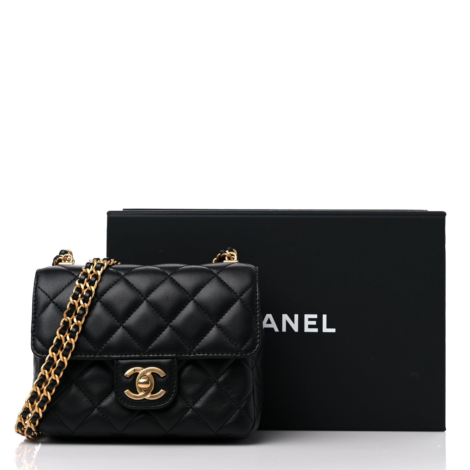 Chanel Lambskin Enamel Quilted Mini Flap Black 10 of 10