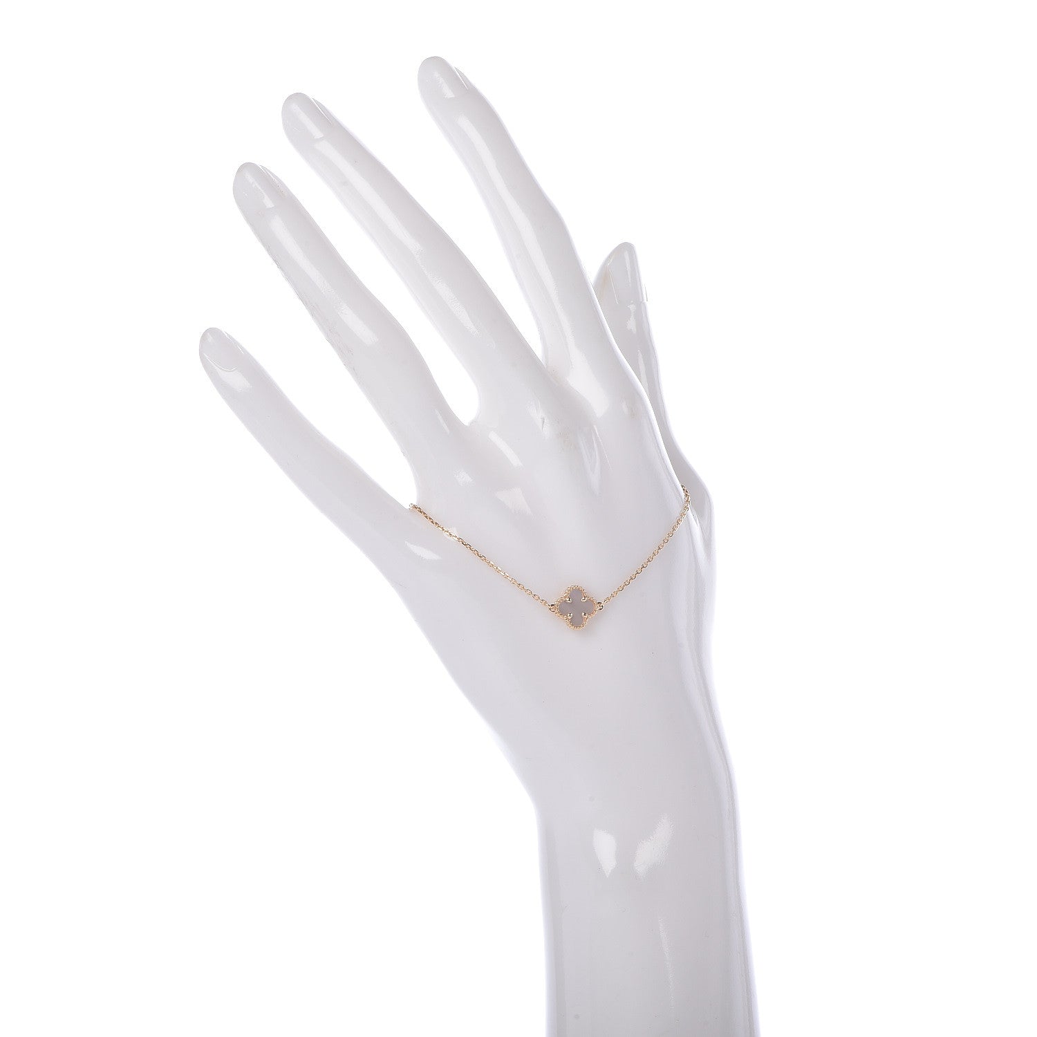 Van Cleef & Arpels 18K Yellow Gold Mother of Pearl Sweet Alhambra Bracelet 2 of 8