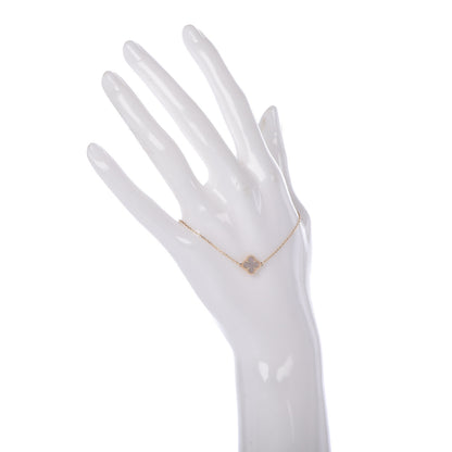 Van Cleef & Arpels 18K Yellow Gold Mother of Pearl Sweet Alhambra Bracelet 2 of 8