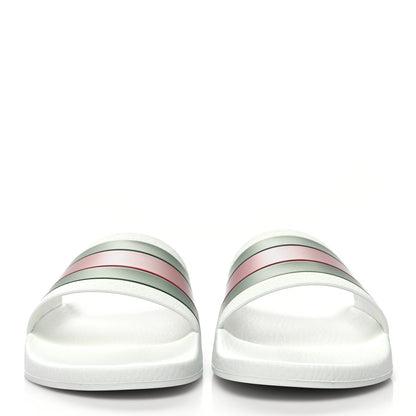 Gucci Rubber Web Mens Pool Slide Sandals 11 Great White 2 of 7