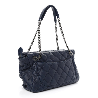 Chanel Calfskin Stitch It Accordion Flap Blue 3 of 9