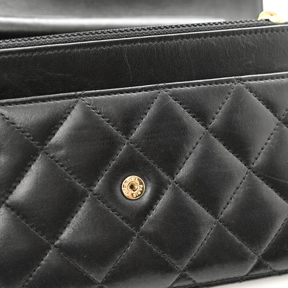 Chanel Lambskin Quilted Wallet On Chain WOC Black 12 of 13