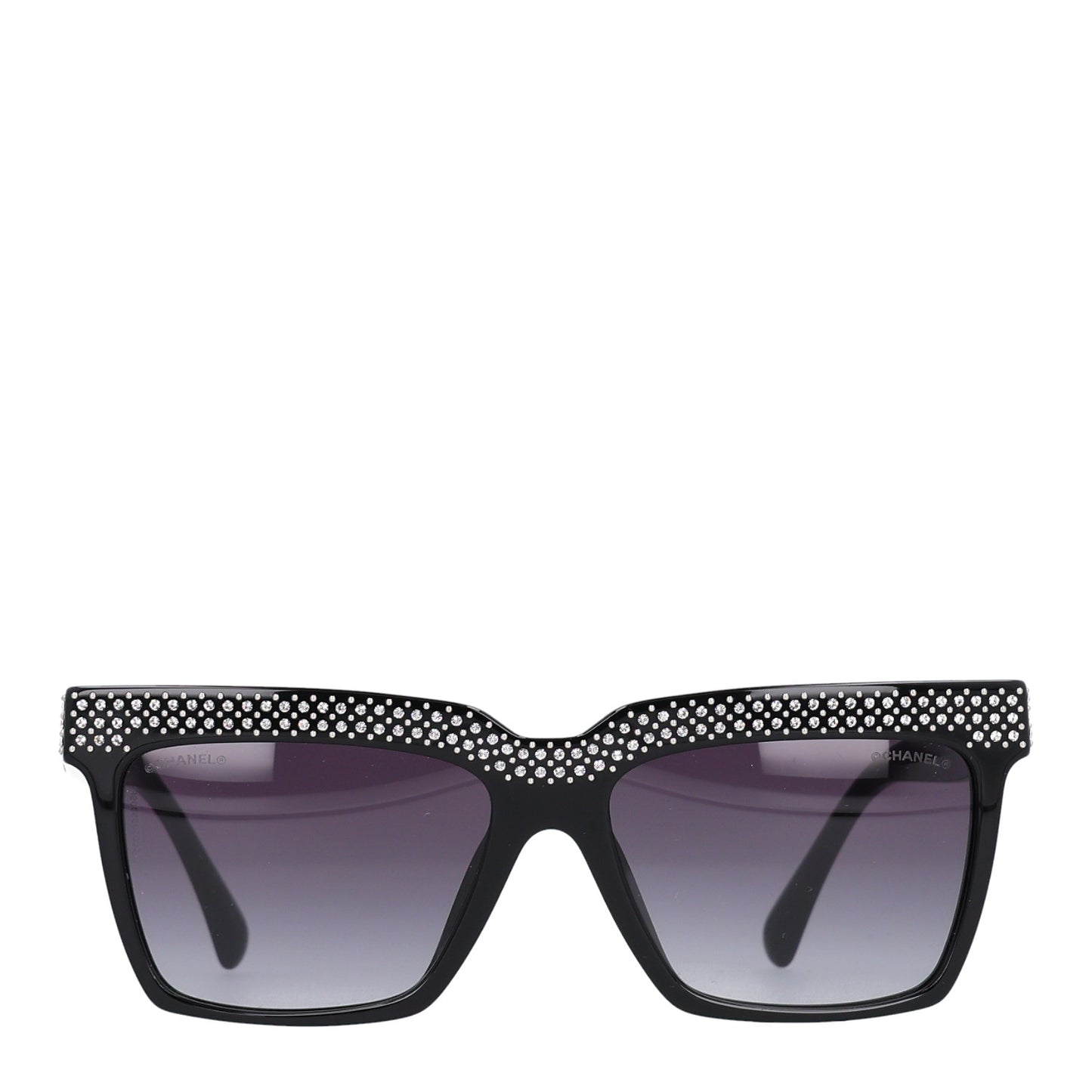 Acetate Strass Rectangle Sunglasses 71539A Black