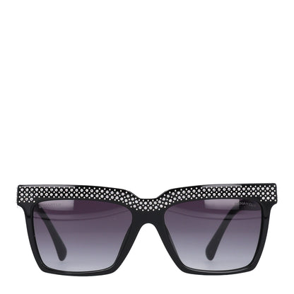 Chanel Acetate Strass Rectangle Sunglasses 71539A Black 2 of 8