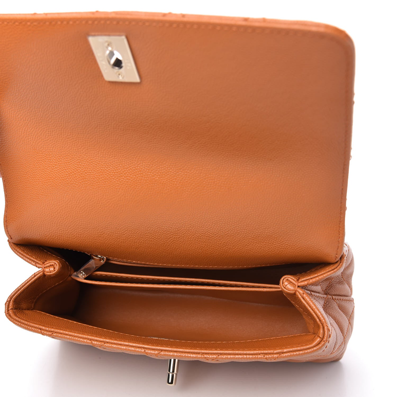 Chanel Caviar Quilted Mini Coco Handle Flap Light Brown 5 of 10