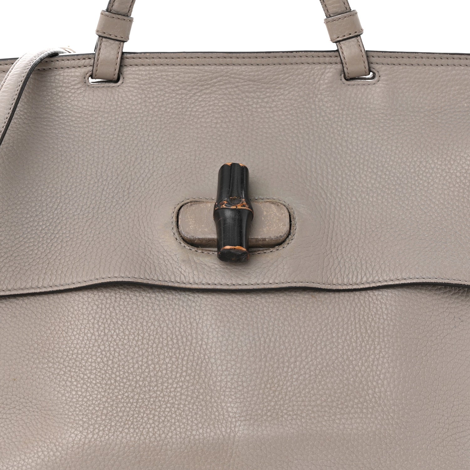 Gucci Cellarius Calfskin Large Bamboo Daily Top Handle Bag Storm Grey 7 of 18