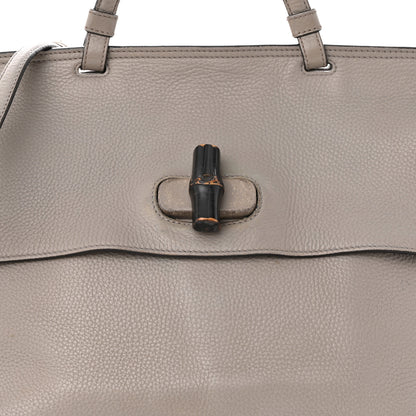 Gucci Cellarius Calfskin Large Bamboo Daily Top Handle Bag Storm Grey 7 of 18