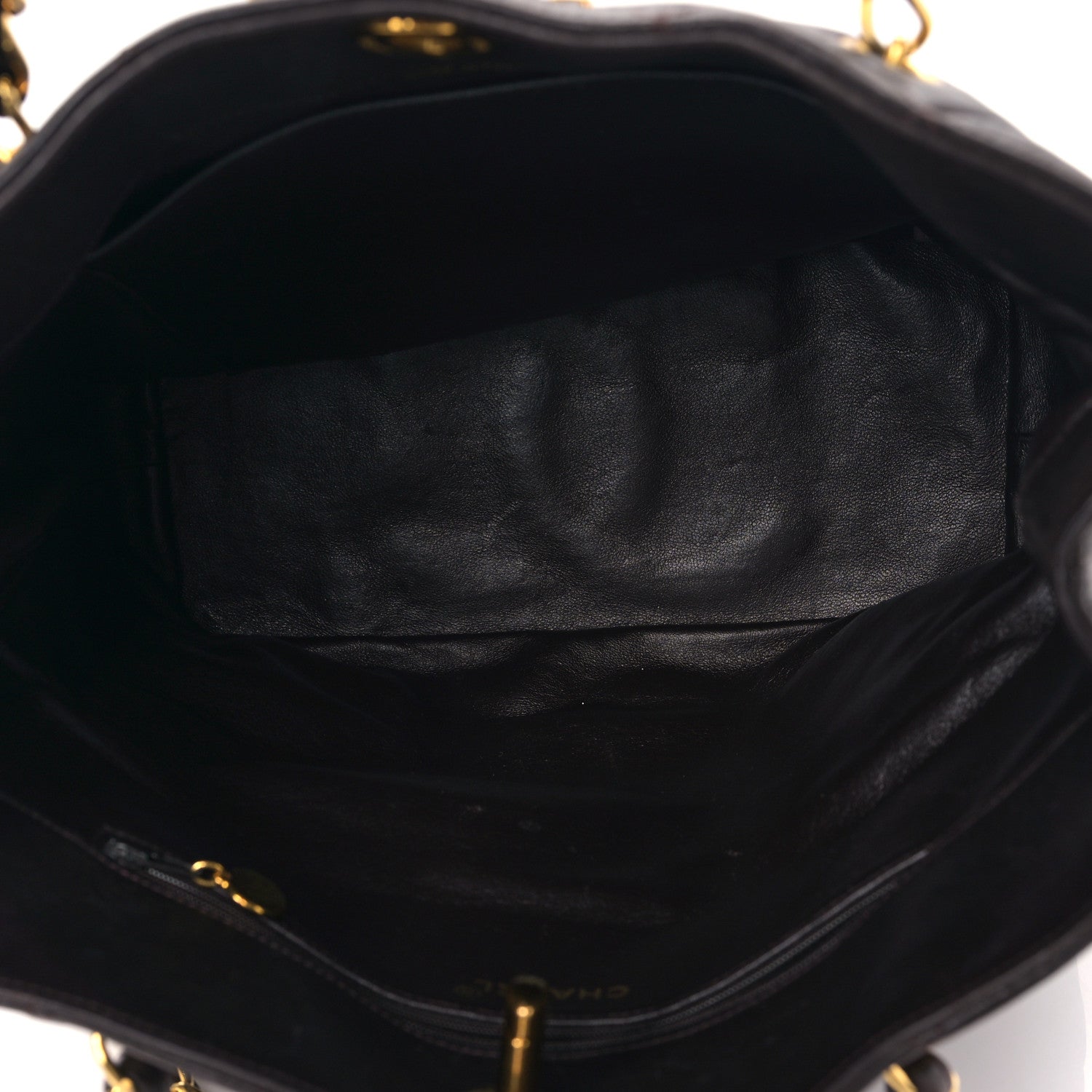 Chanel Lambskin Quilted Shopping Tote Brown 5 of 11