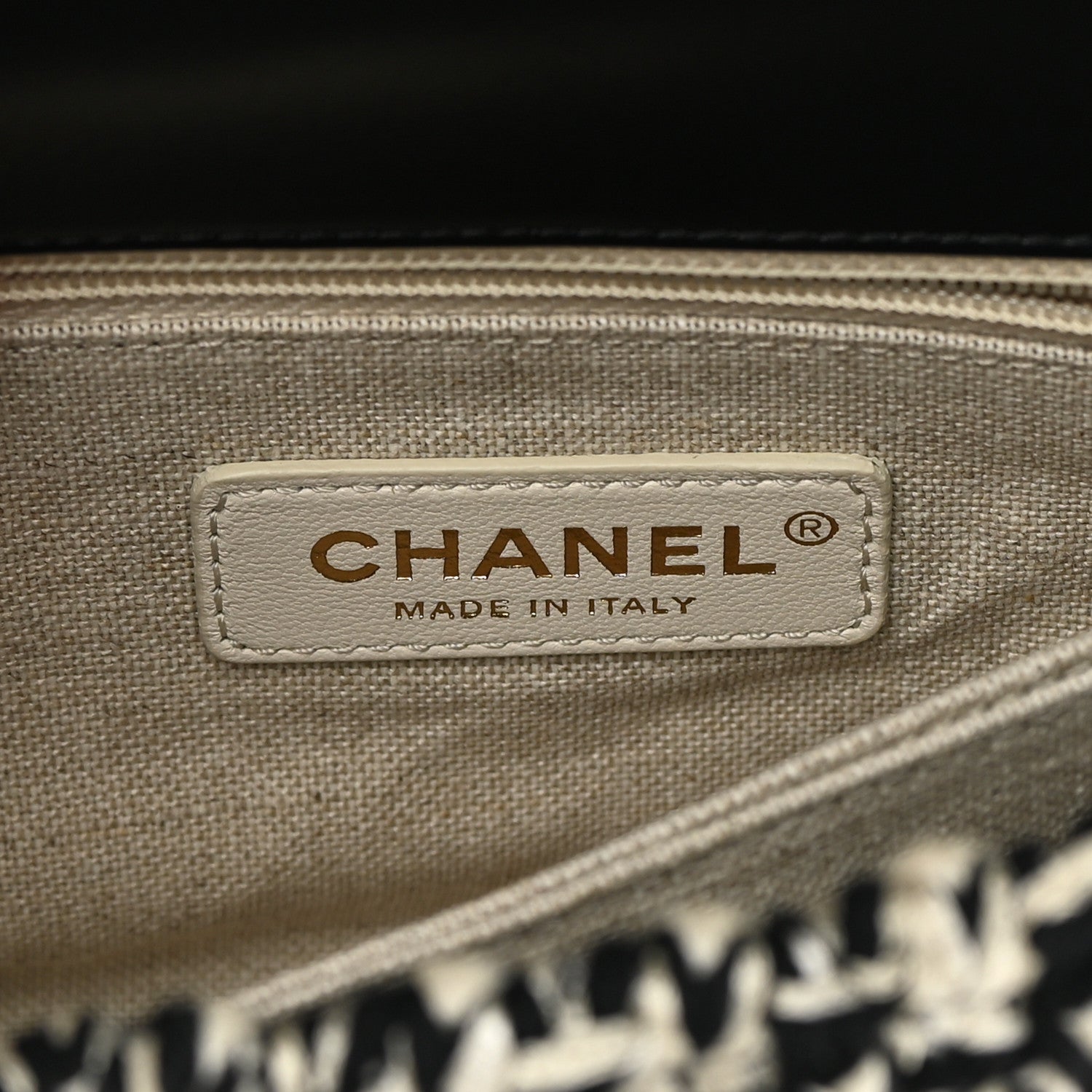 Chanel Tweed Quilted Mini Coco Handle Flap Black Beige 6 of 12