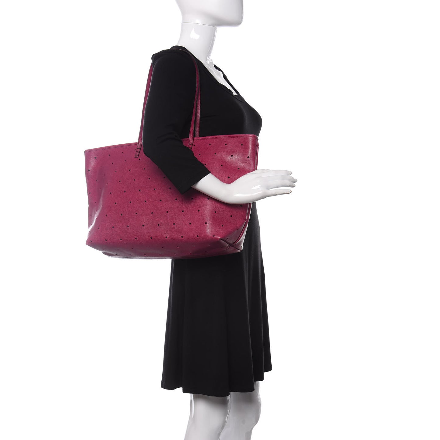 Vitello Elite Perforated Roll Tote Ciclamino