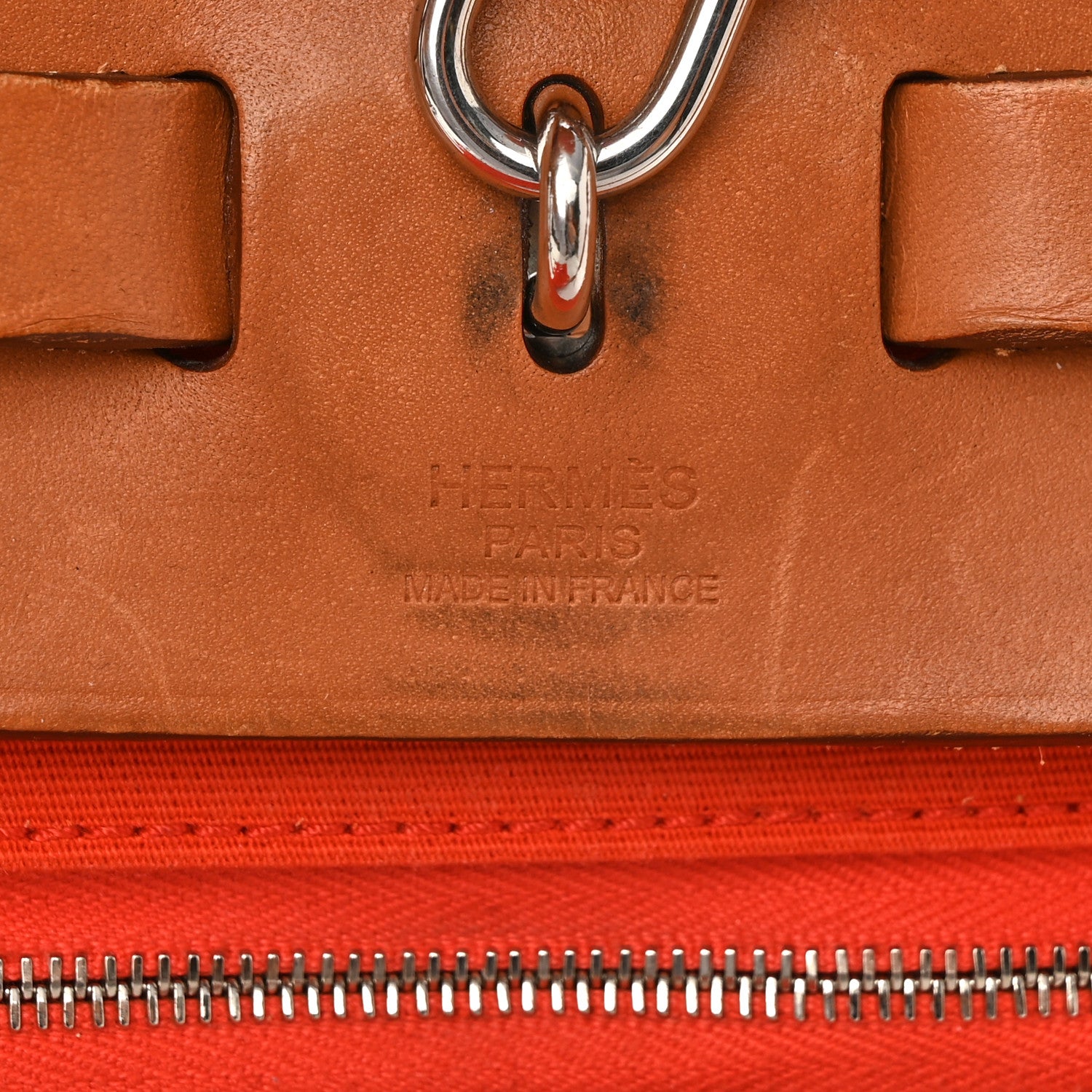 Hermes Vache Hunter Toile Herbag Zip 31 PM Capucine Fauve 7 of 14