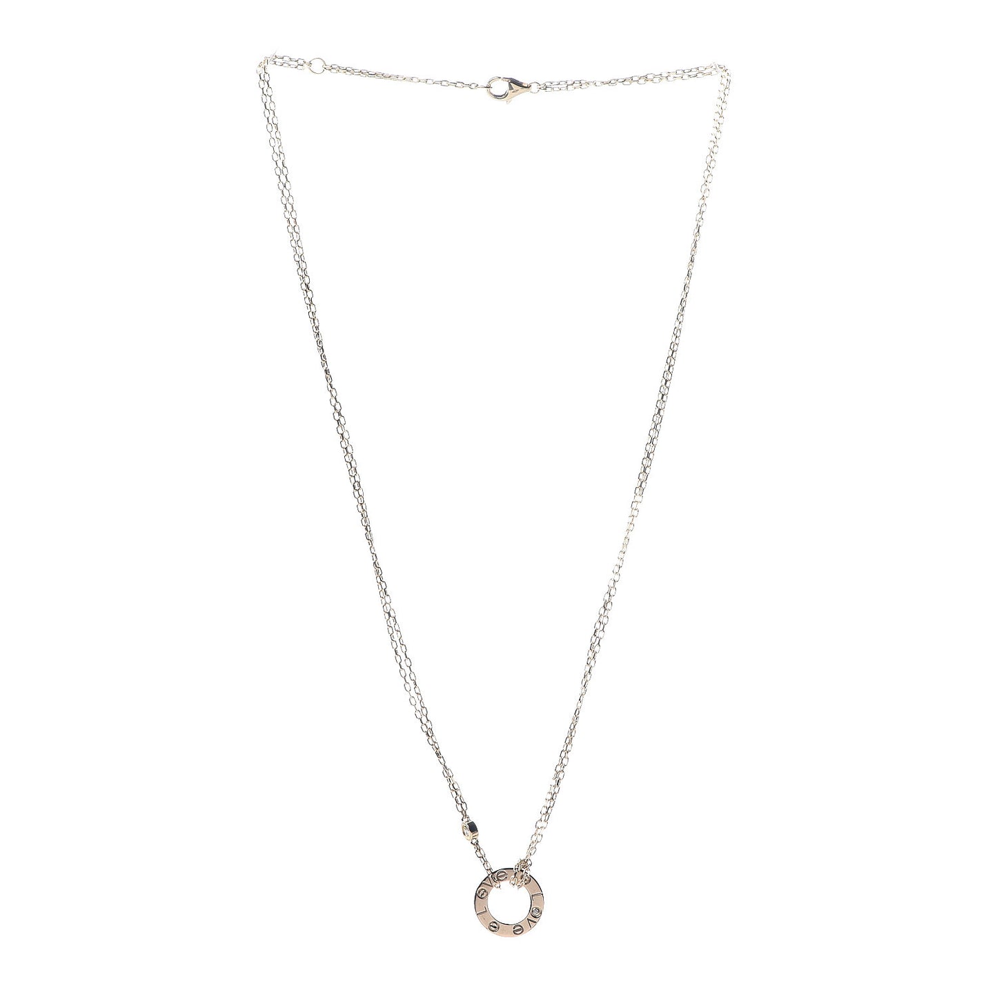 18K Yellow Gold 2 Diamond LOVE Necklace