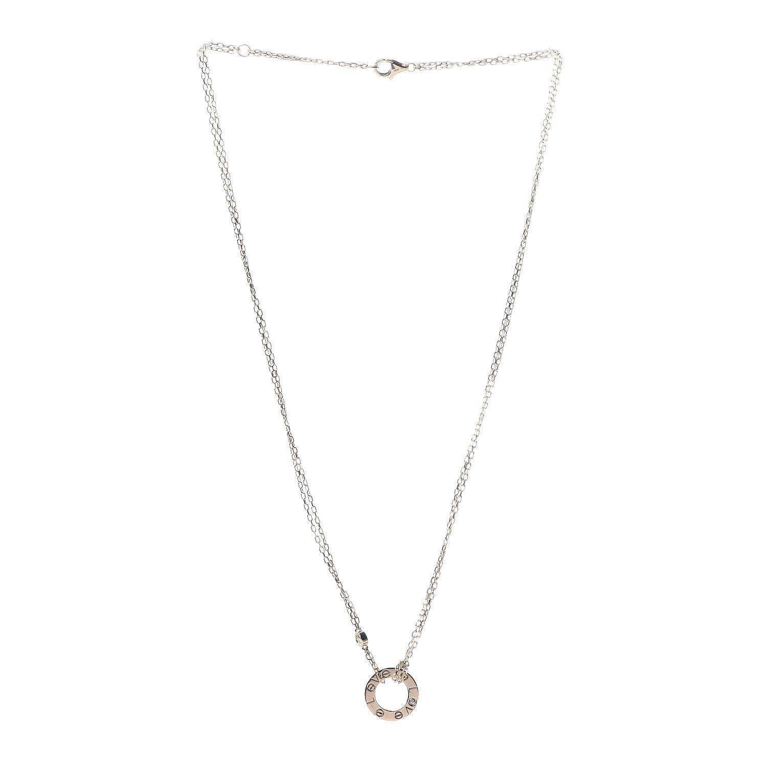 Cartier 18K Yellow Gold 2 Diamond LOVE Necklace 3 of 5