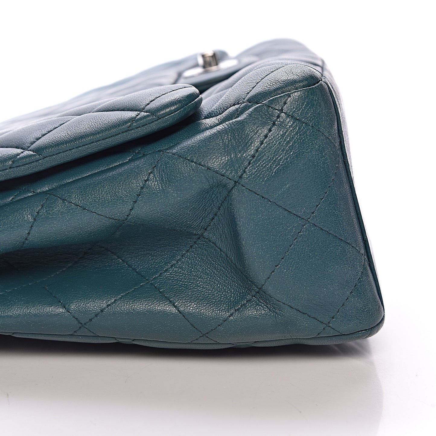 Lambskin Quilted Maxi Single Flap Turquoise