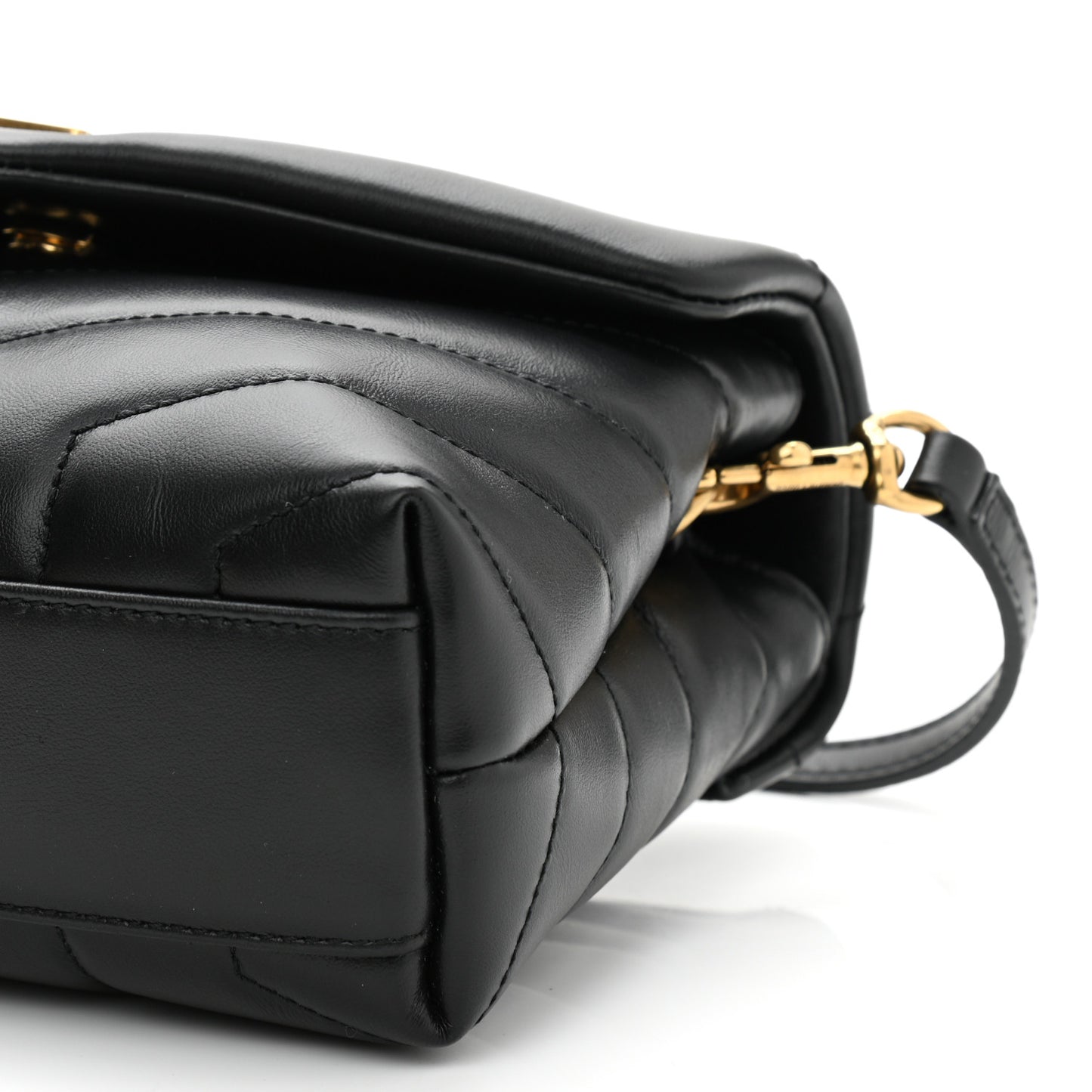 Calfskin Y Quilted Monogram Toy Loulou Crossbody Bag Black