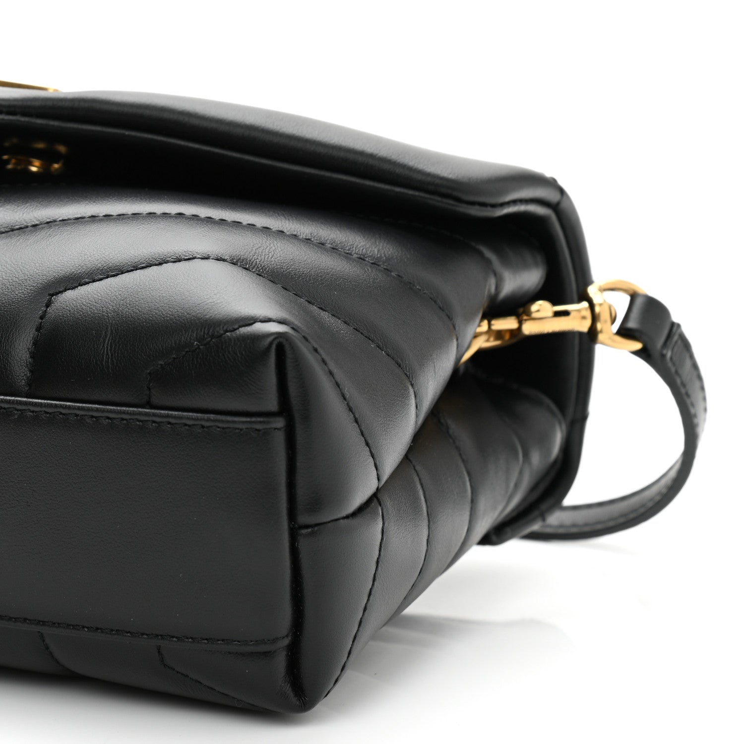 Saint Laurent Calfskin Y Quilted Monogram Toy Loulou Crossbody Bag Black 11 of 12