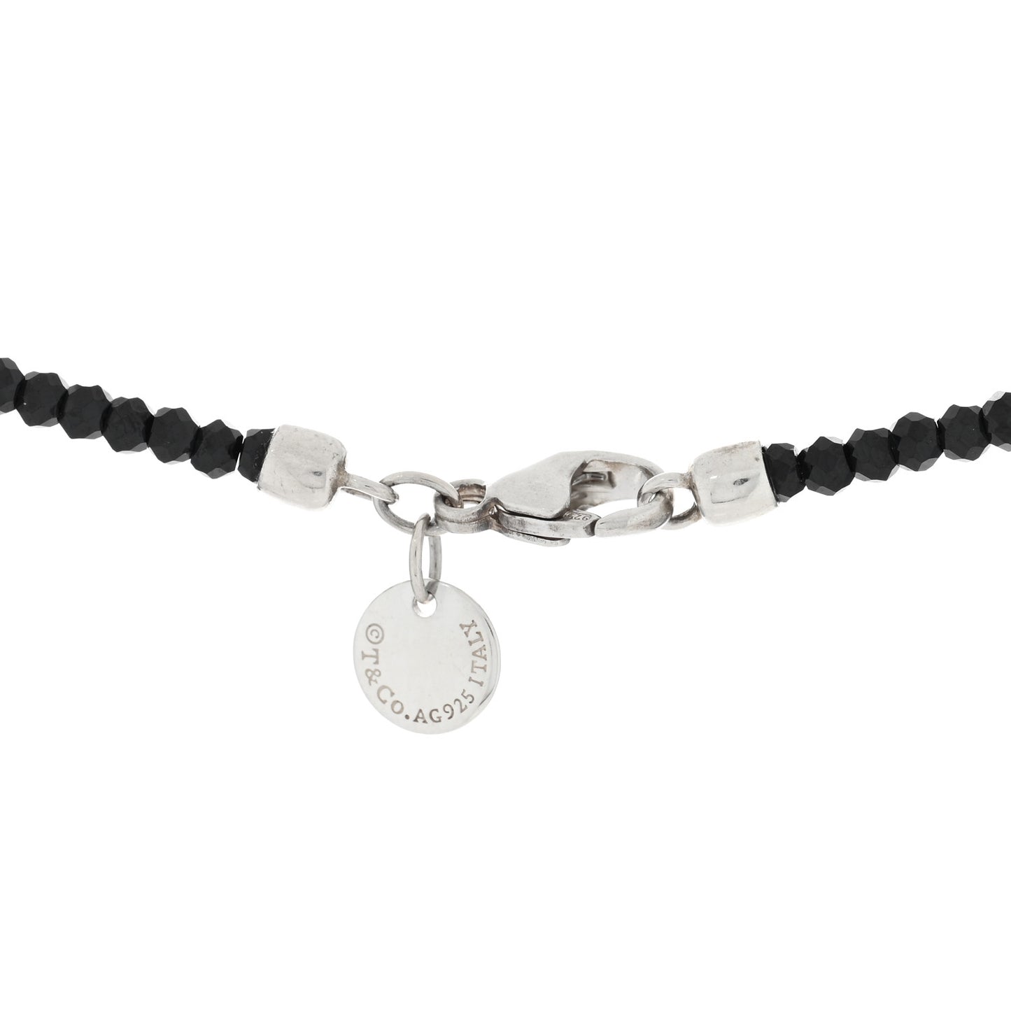 Sterling Silver Black Spinel Ziegfeld Bead Necklace