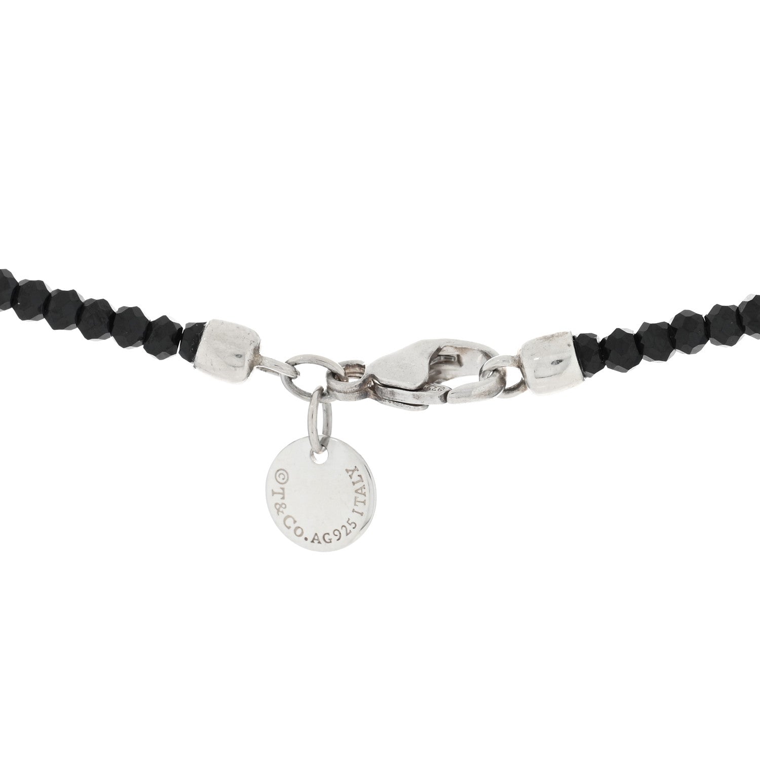 Tiffany Sterling Silver Black Spinel Ziegfeld Bead Necklace 4 of 4