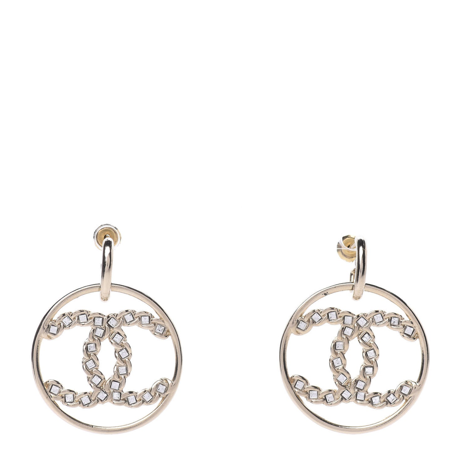 Baguette Crystal High Society CC Drop Earrings Gold