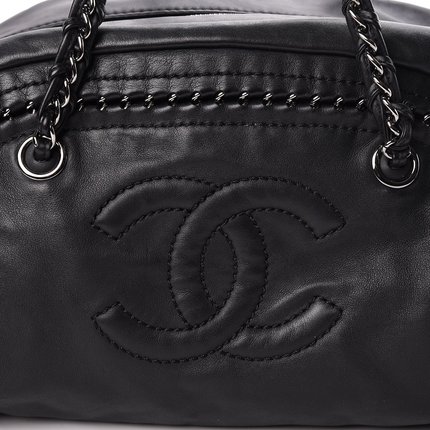 Smooth Calfskin Medium Luxe Ligne Bowler Black