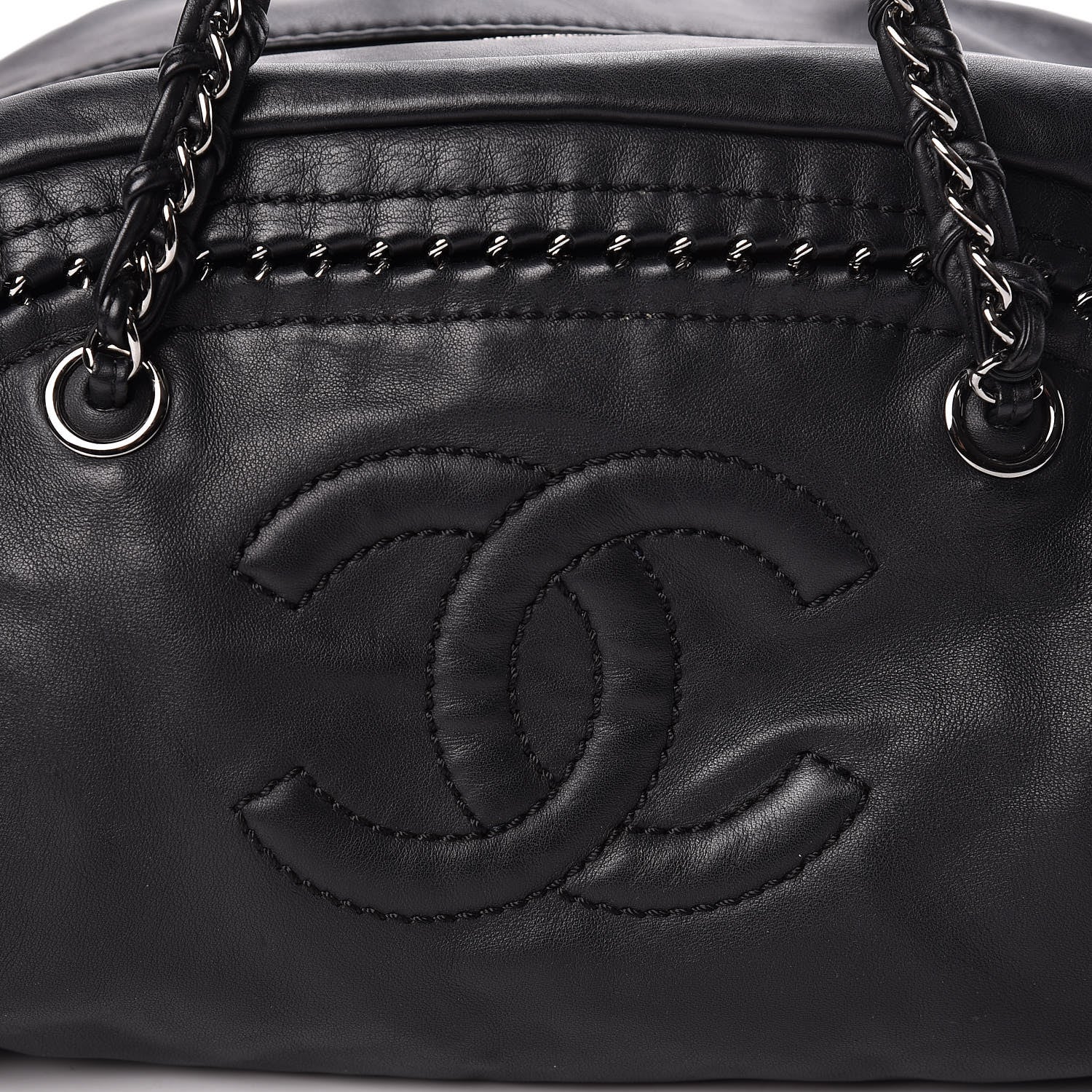 Chanel Smooth Calfskin Medium Luxe Ligne Bowler Black 8 of 11