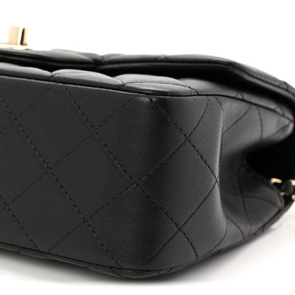 Chanel Lambskin Quilted Mini Top Handle Rectangular Flap Black 10 of 10