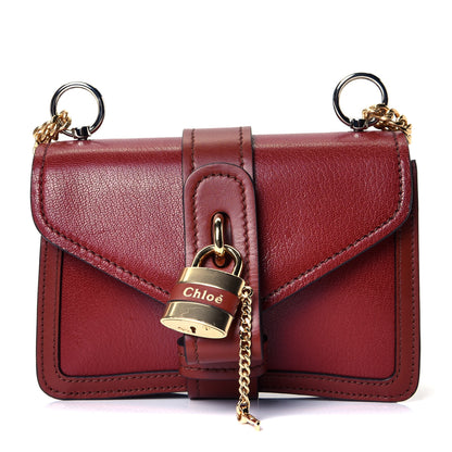 Chloe Shiny Goatskin Calfskin Aby Chain Shoulder Bag Sepia Brown 1 of 4