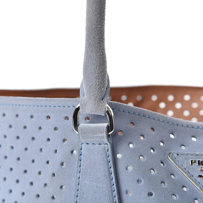 Prada Suede Perforated Tote Astrale 16 of 20