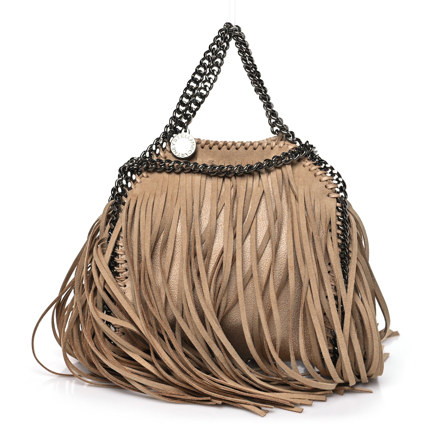 Stella McCartney Shaggy Deer Fringe Tiny Falabella Tote Powder 1 of 9