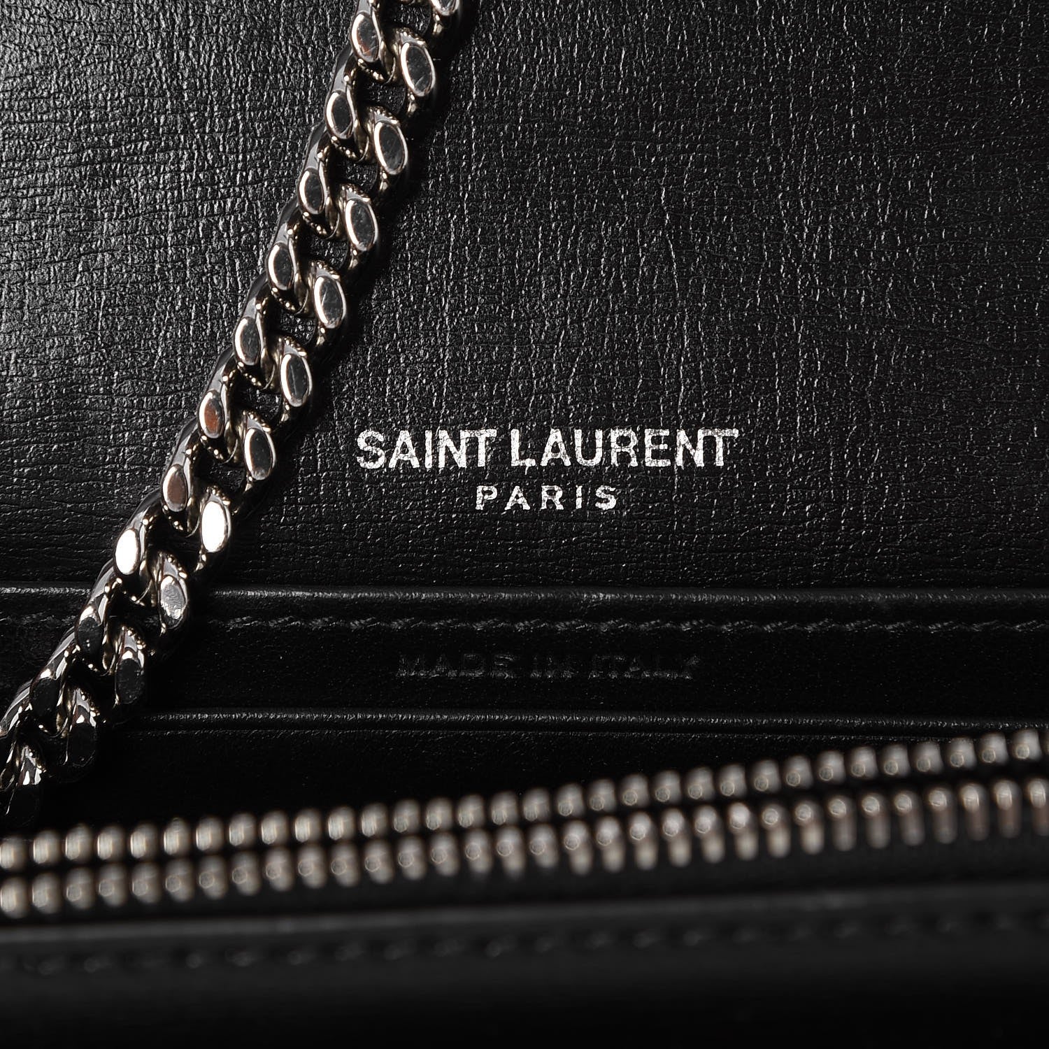 Saint Laurent Calfskin Monogram Sunset Chain Wallet Black 5 of 6