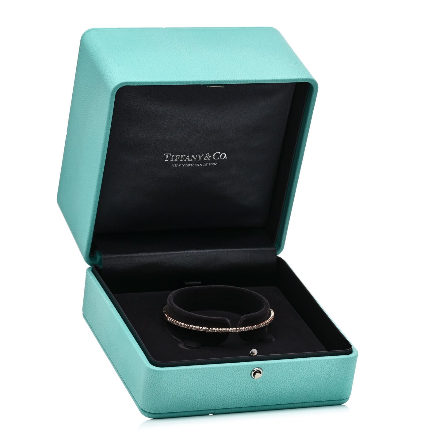 18K Rose Gold Diamond Metro Hinged Bangle Bracelet