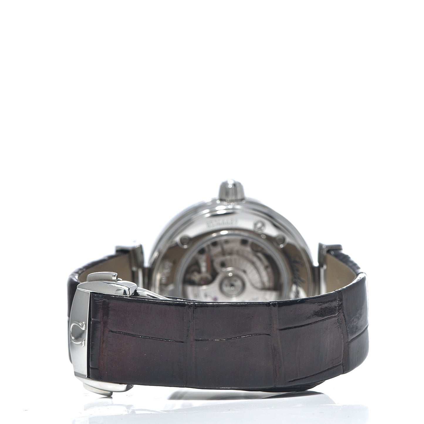 Stainless Steel Alligator Diamond Pave Bezel 34mm De-Ville Ladymatic Co-Axial Automatic Watch Black 425.35.34.20.51.001