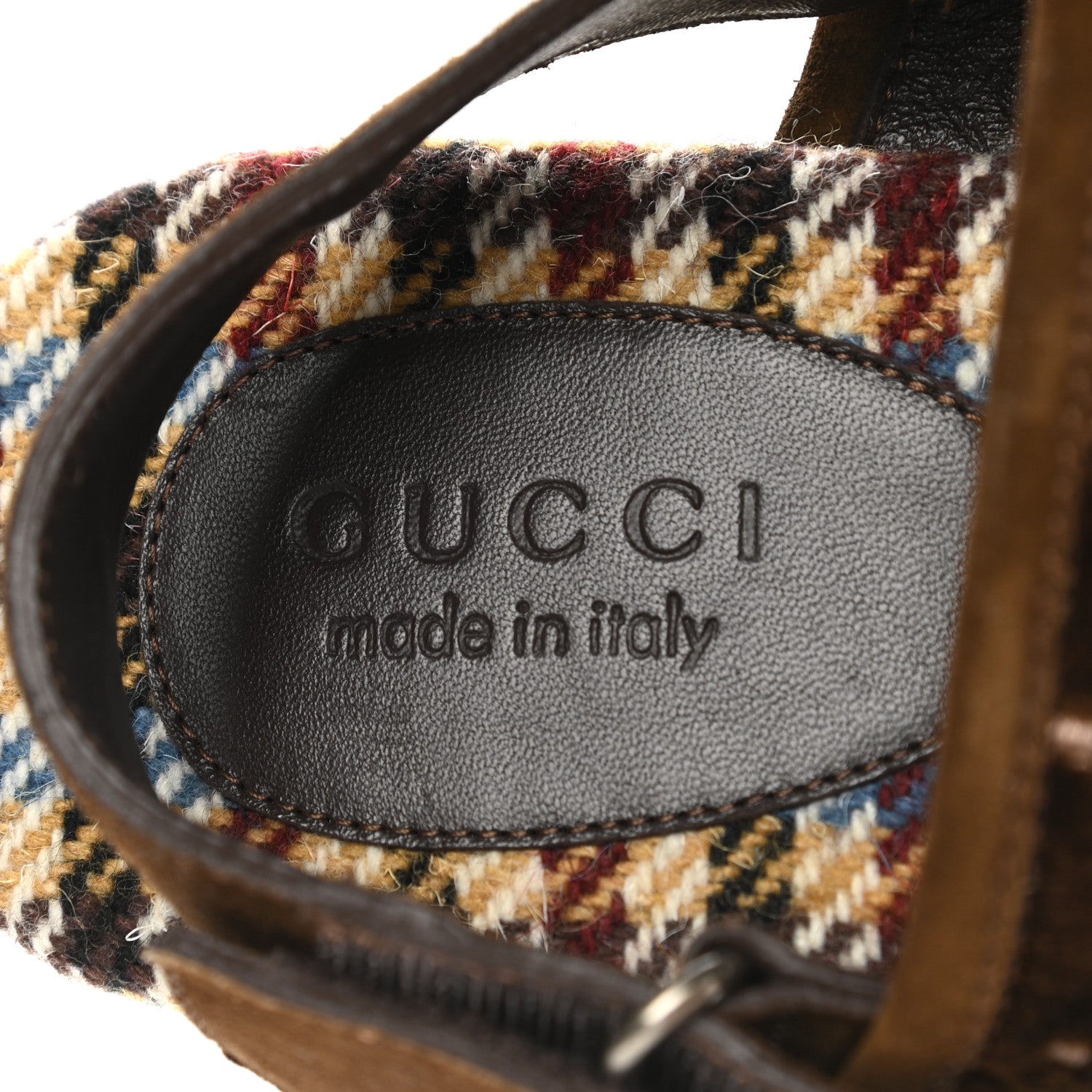 Gucci Velvet GG Monogram Suede Mens Platform Sandals 9 Coffee 7 of 8