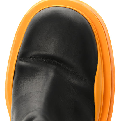 Bottega Veneta Calfskin The Tire Chelsea Boots 38.5 Black Tangerine 8 of 8