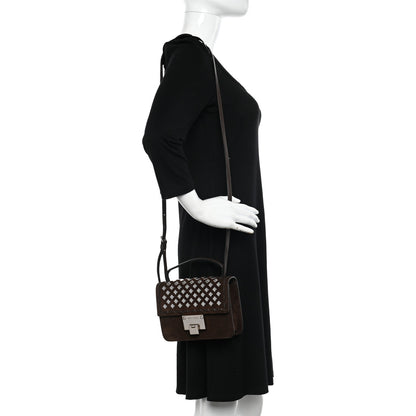 Jimmy Choo Suede Studded Mini Rebel Crossbody Brown 2 of 11