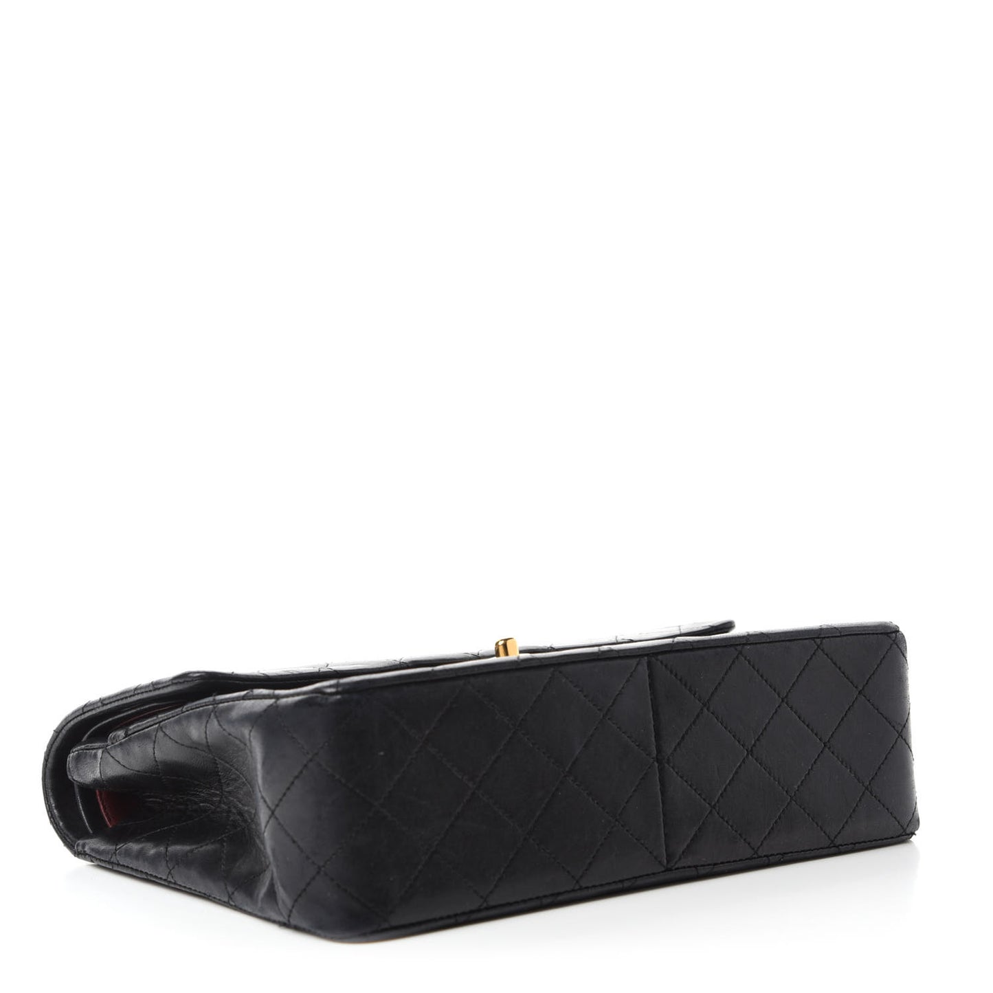 Lambskin Quilted Medium Double Flap Black