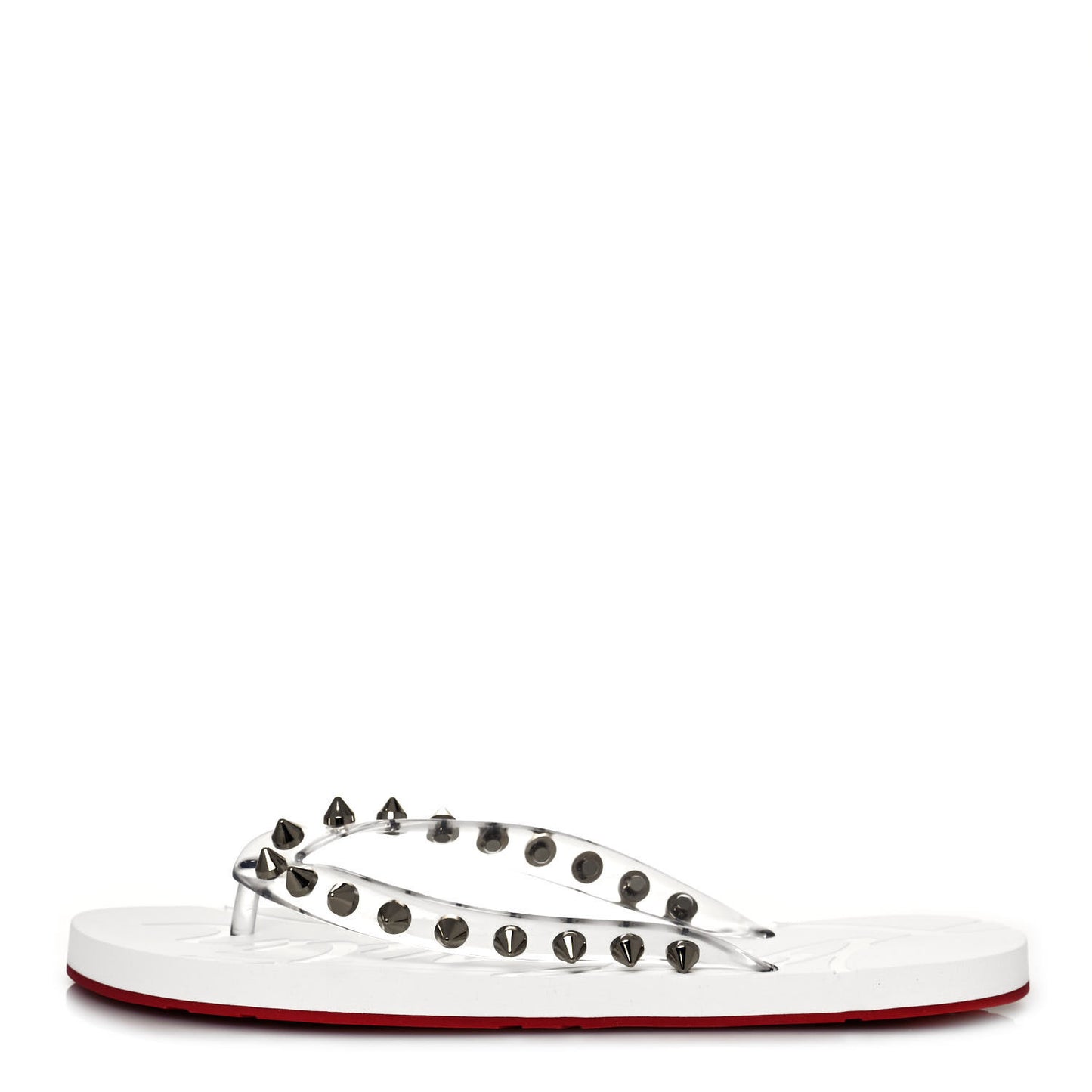 Rubber Spike Loubi Donna Flip Flop 39 Transparent White
