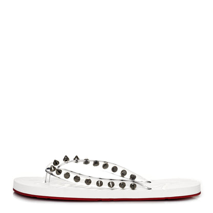 Christian Louboutin Rubber Spike Loubi Donna Flip Flop 39 Transparent White 1 of 8