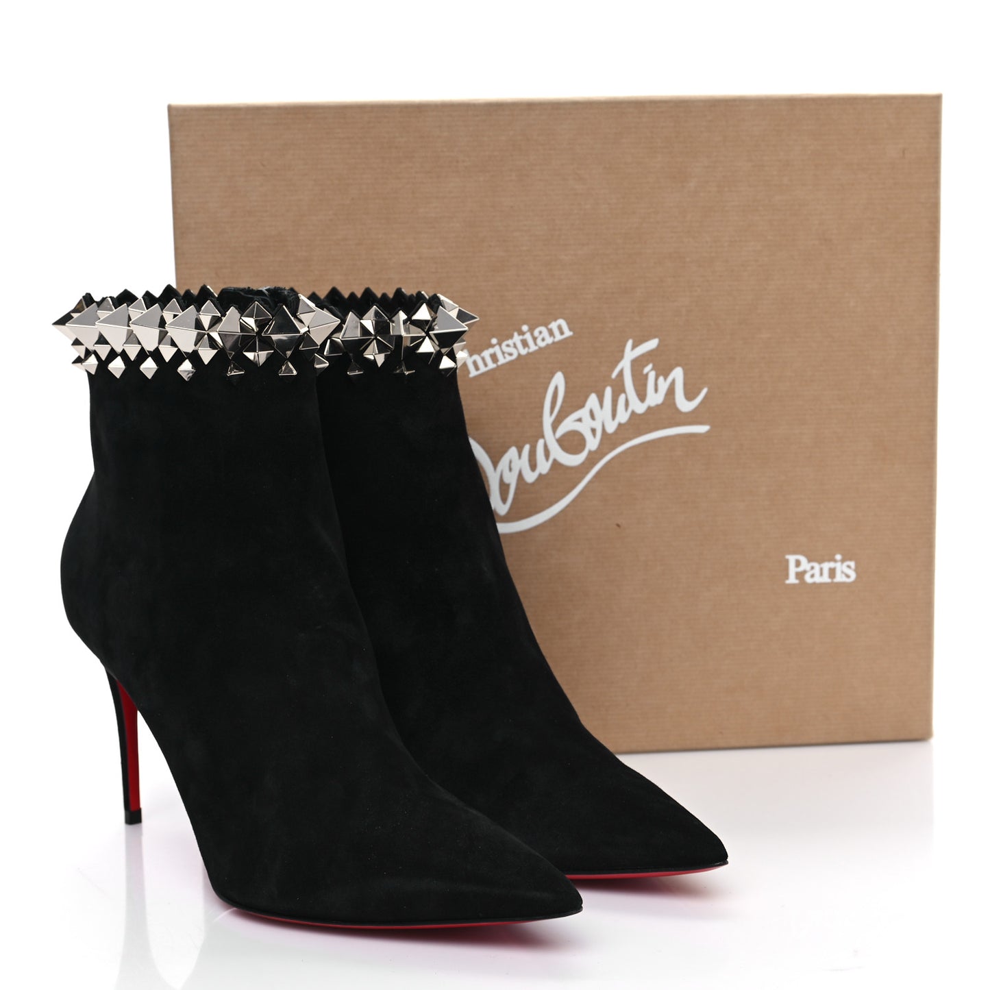 Veau Velours Firmamma 100 Booties 39.5 Black Silver