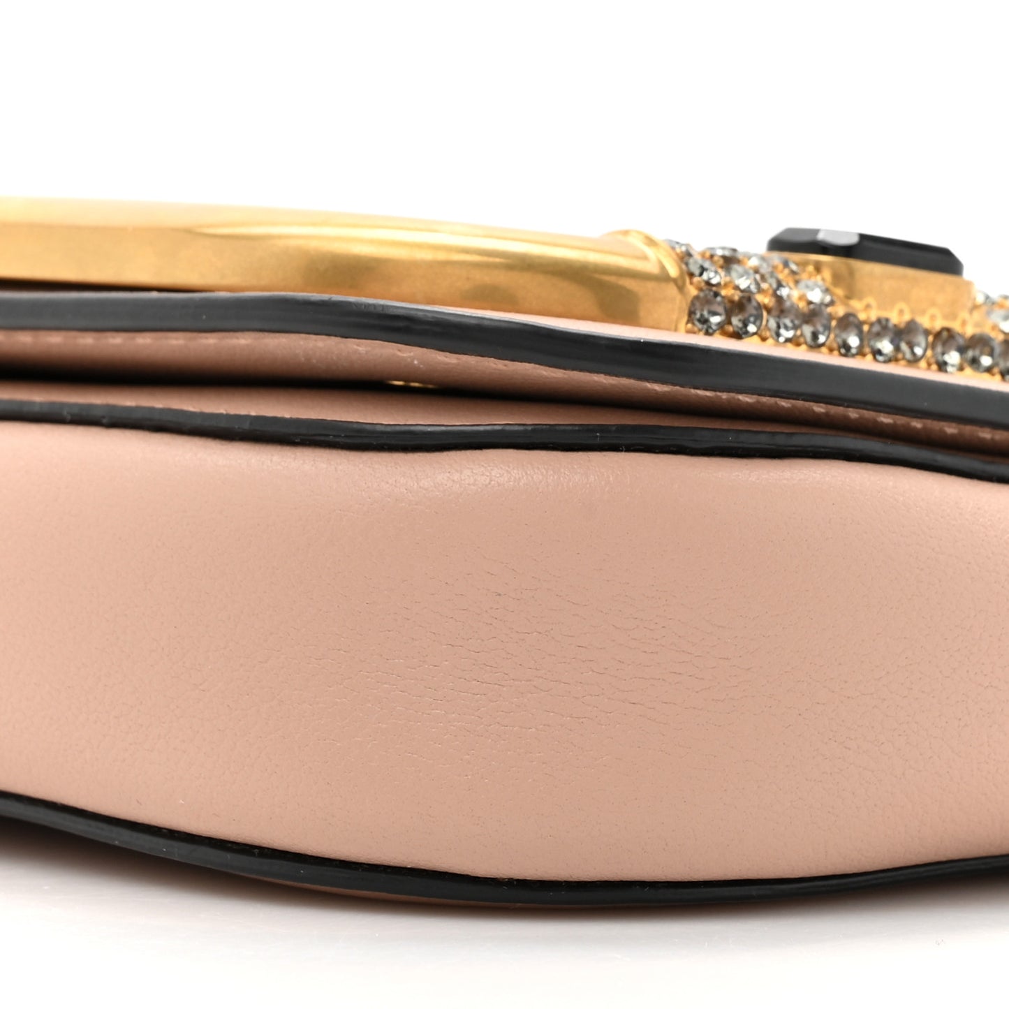 Calfskin Crystal Supervee Clutch Rose Cannelle