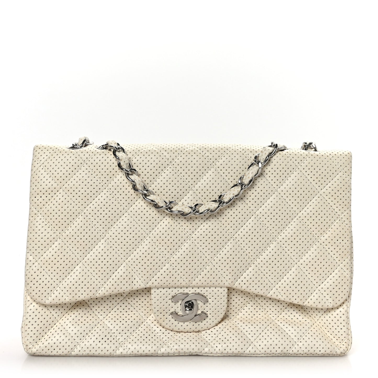 Lambskin Perforated Jumbo Single Flap White