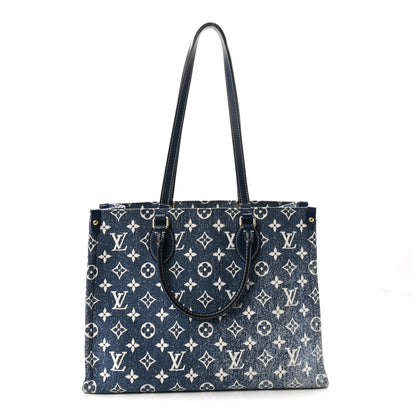 Louis Vuitton Monogram Jacquard Denim Onthego MM Bleu 1 of 9
