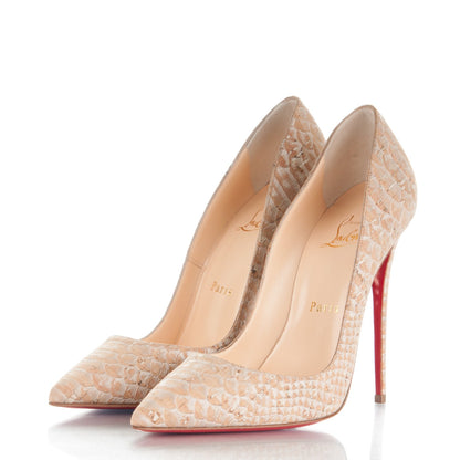 Christian Louboutin Liege Embossed So Kate 120 Pumps 37 Beige 3 of 8