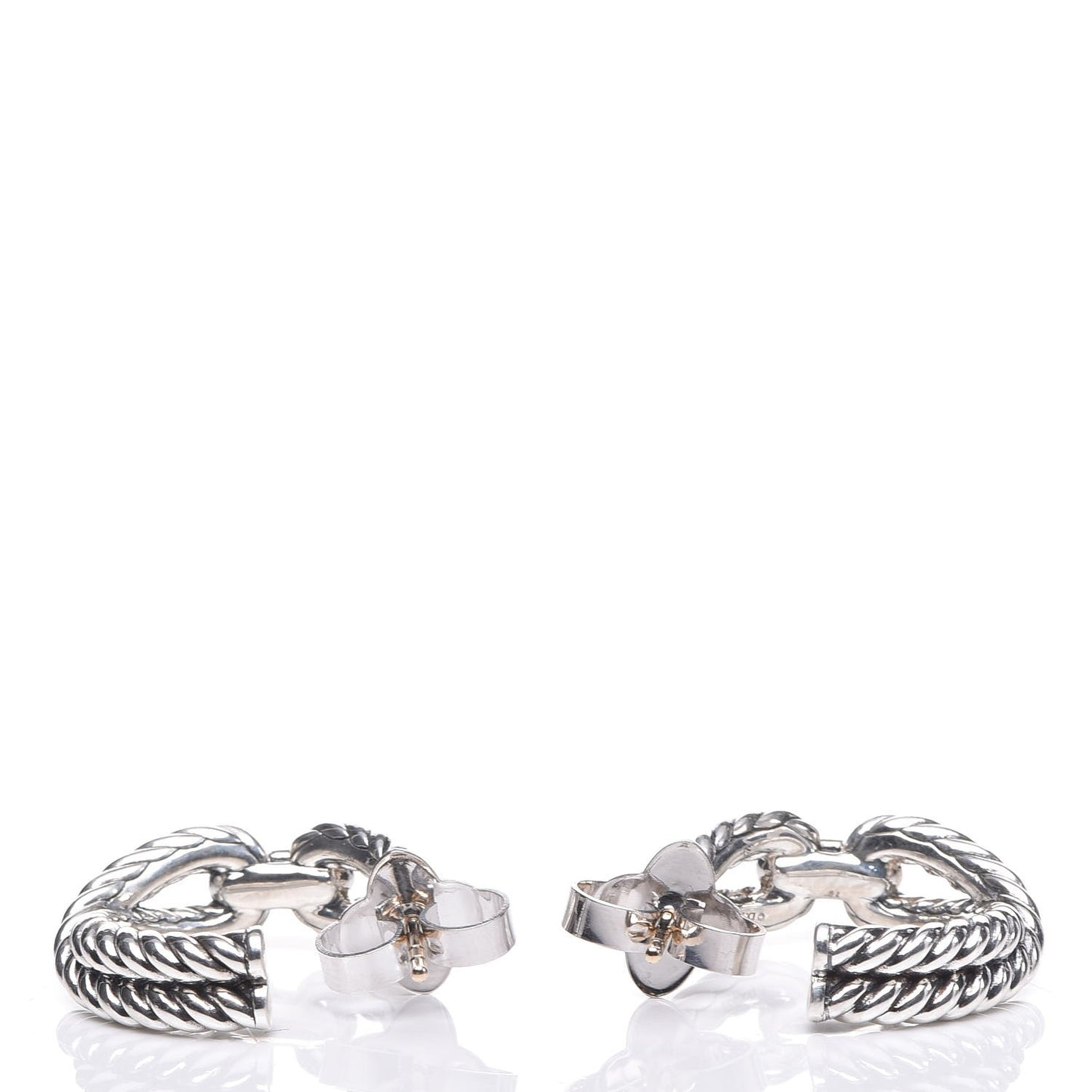 Sterling Silver Diamond 22mm Cable Loop Hoop Earrings