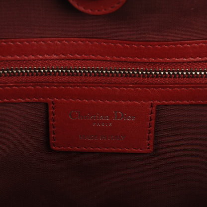 Christian Dior Coated Canvas Cannage Medium Panarea Tote Red 6 of 9