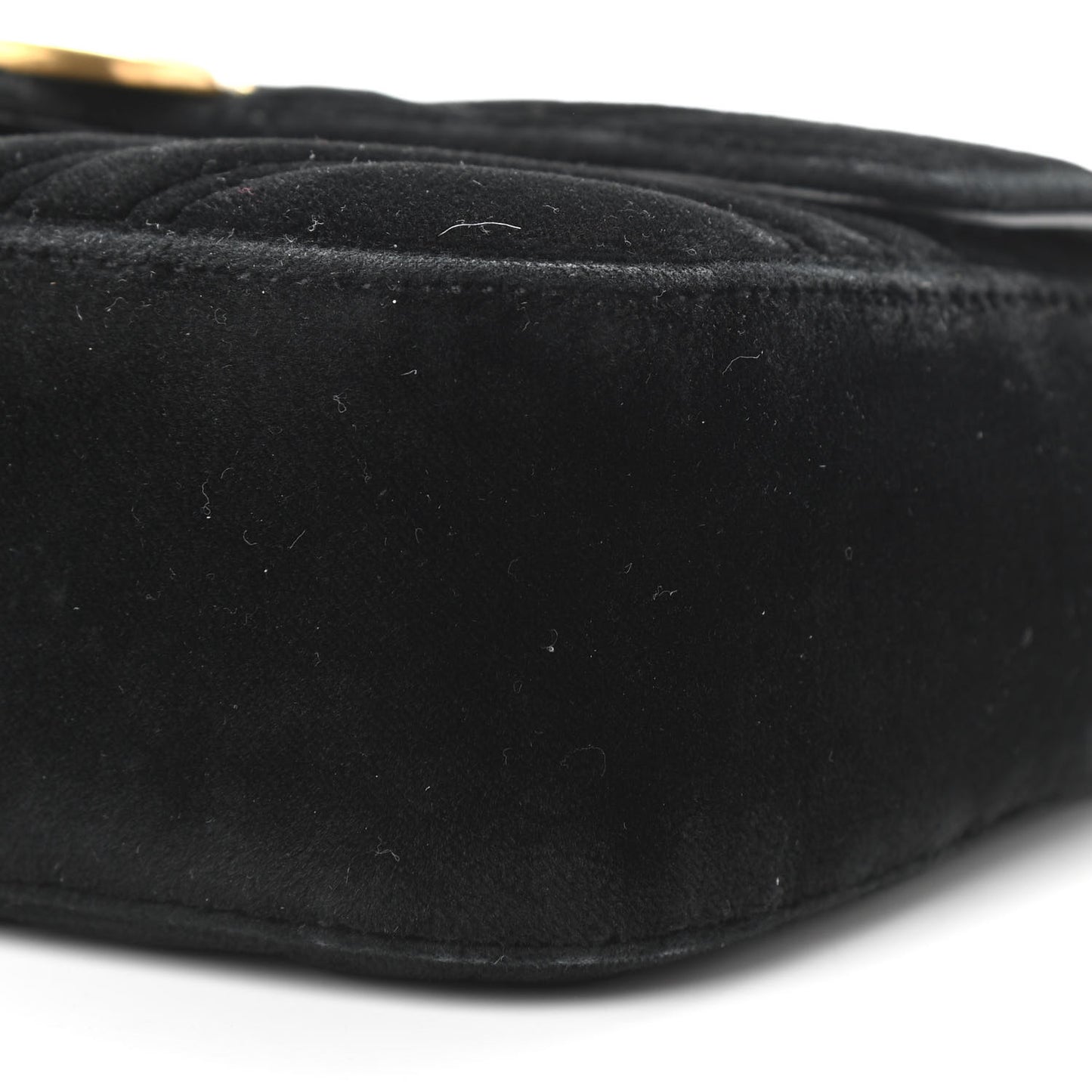 Velvet Matelasse Mini GG Marmont Shoulder Bag Black
