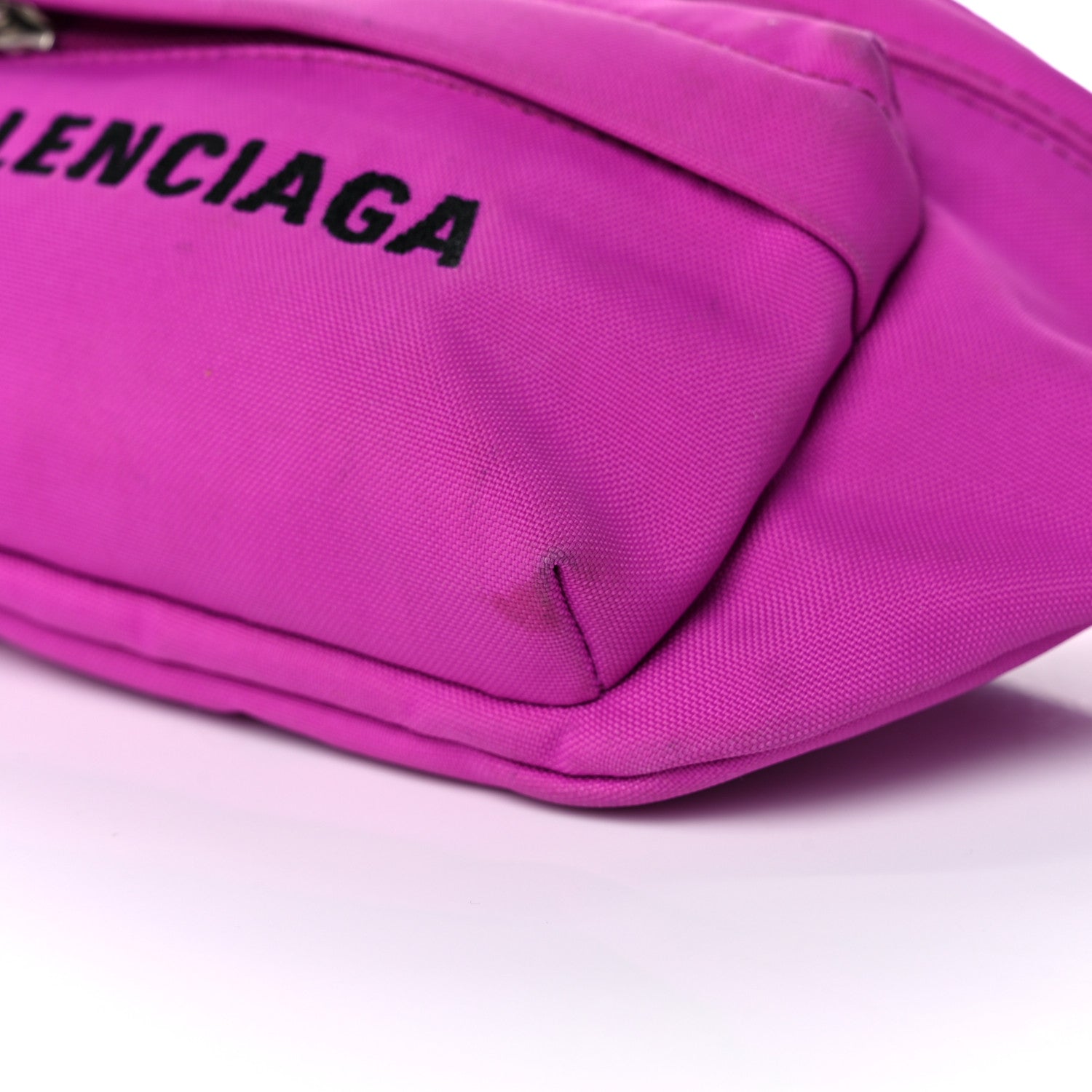 Balenciaga Sport Nylon Logo Embroidered Small Wheel Beltpack Fuchsia Black 8 of 18